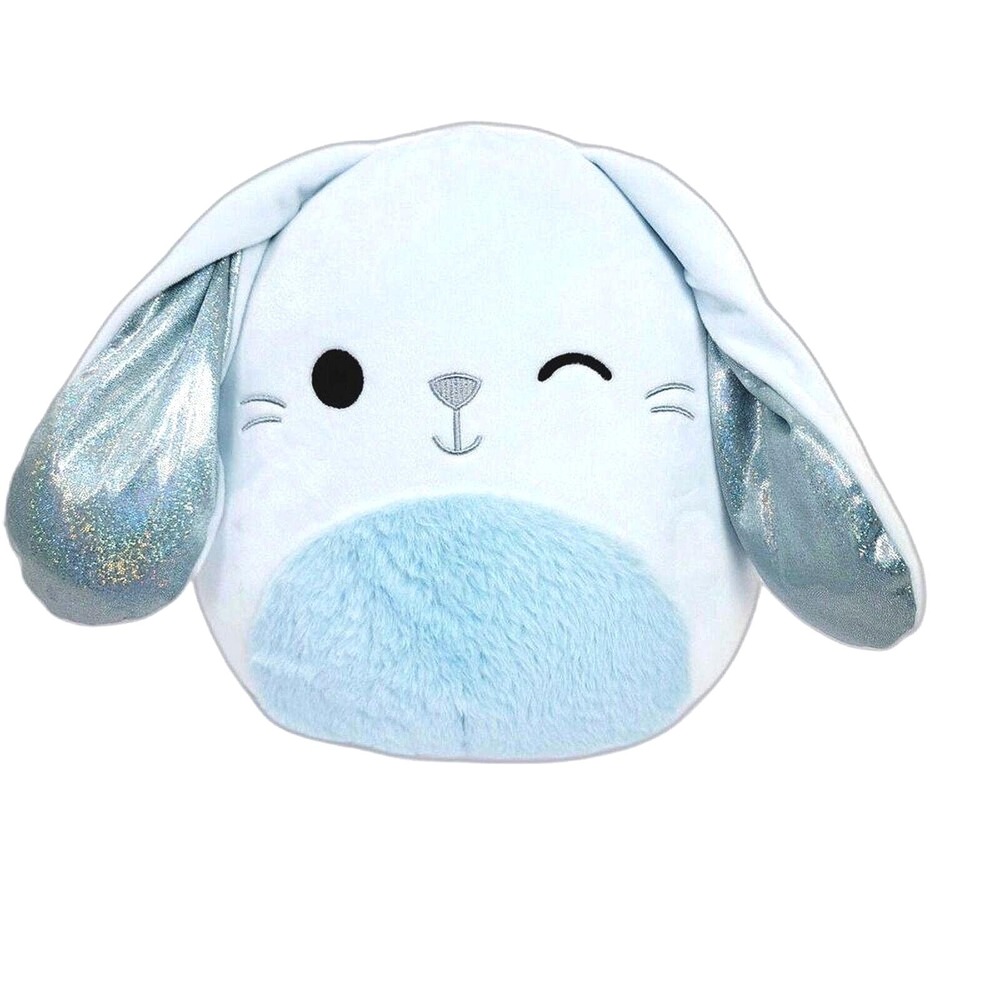 Squishmallows Bastian Blue Bunny Easter Plush Winking Silver Ears 8 Inch NWT